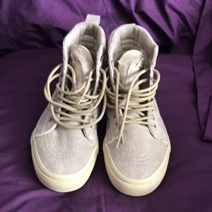 Khaki scotch guarded 3M hightop Vans size 7.5 M